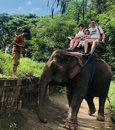 Balade à dos d'éléphant dans la région de Kanchanaburi