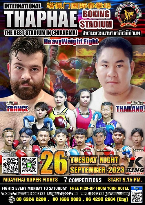Affiche du tournois de boxe thaï à Chiang Mai en Thaïlande