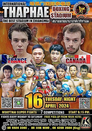 Affiche du tournois de boxe thaï à Chiang Mai en Thaïlande