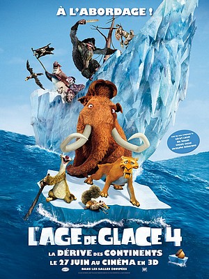 affiche de L'âge de glace 4, la dérive des continents