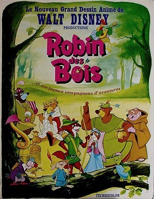 Affiche de Robin des bois, des studios Disney, 1974